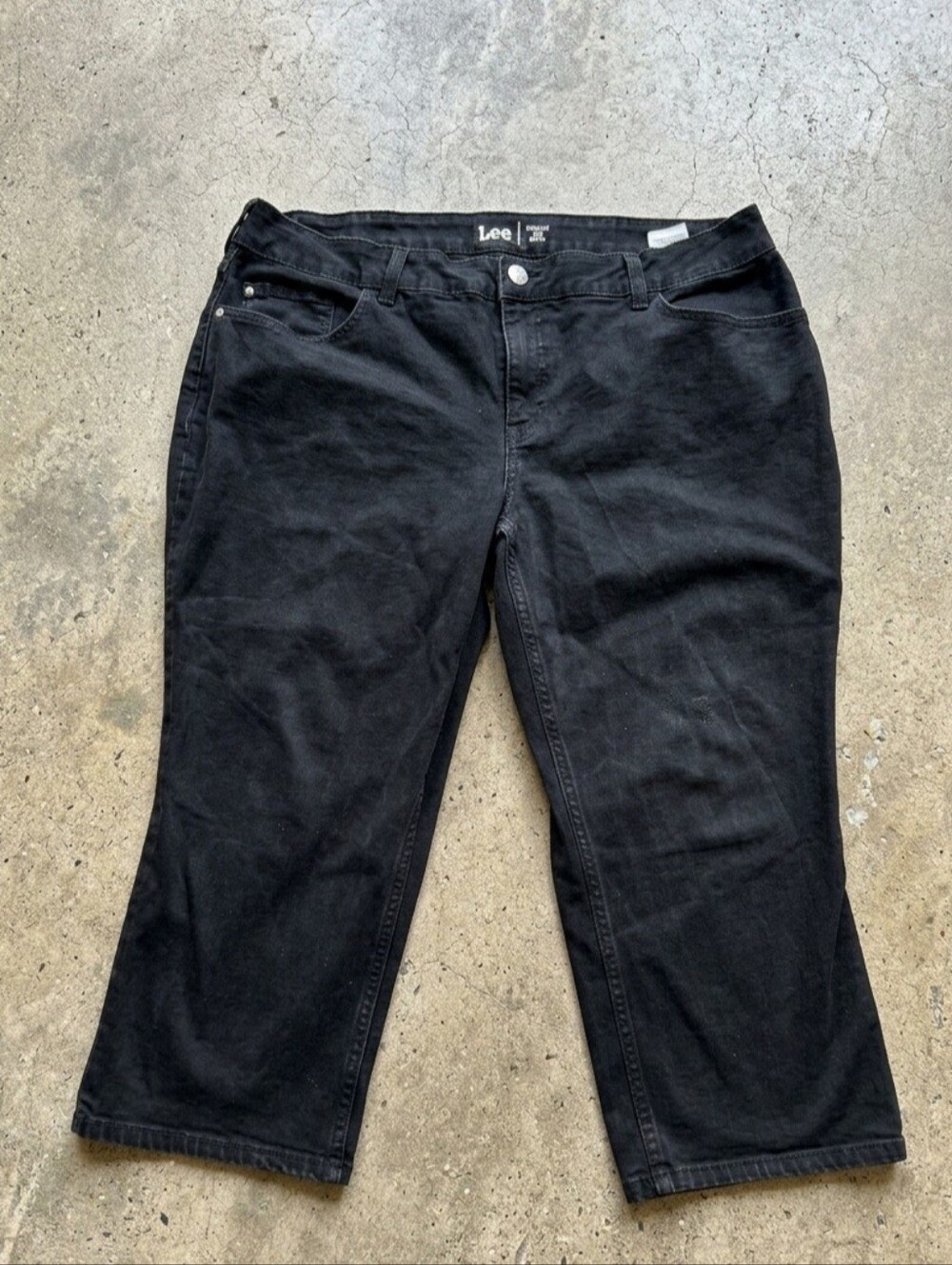 Lee Black Capri Jeans Regular Fit Mid Rise Size 22W